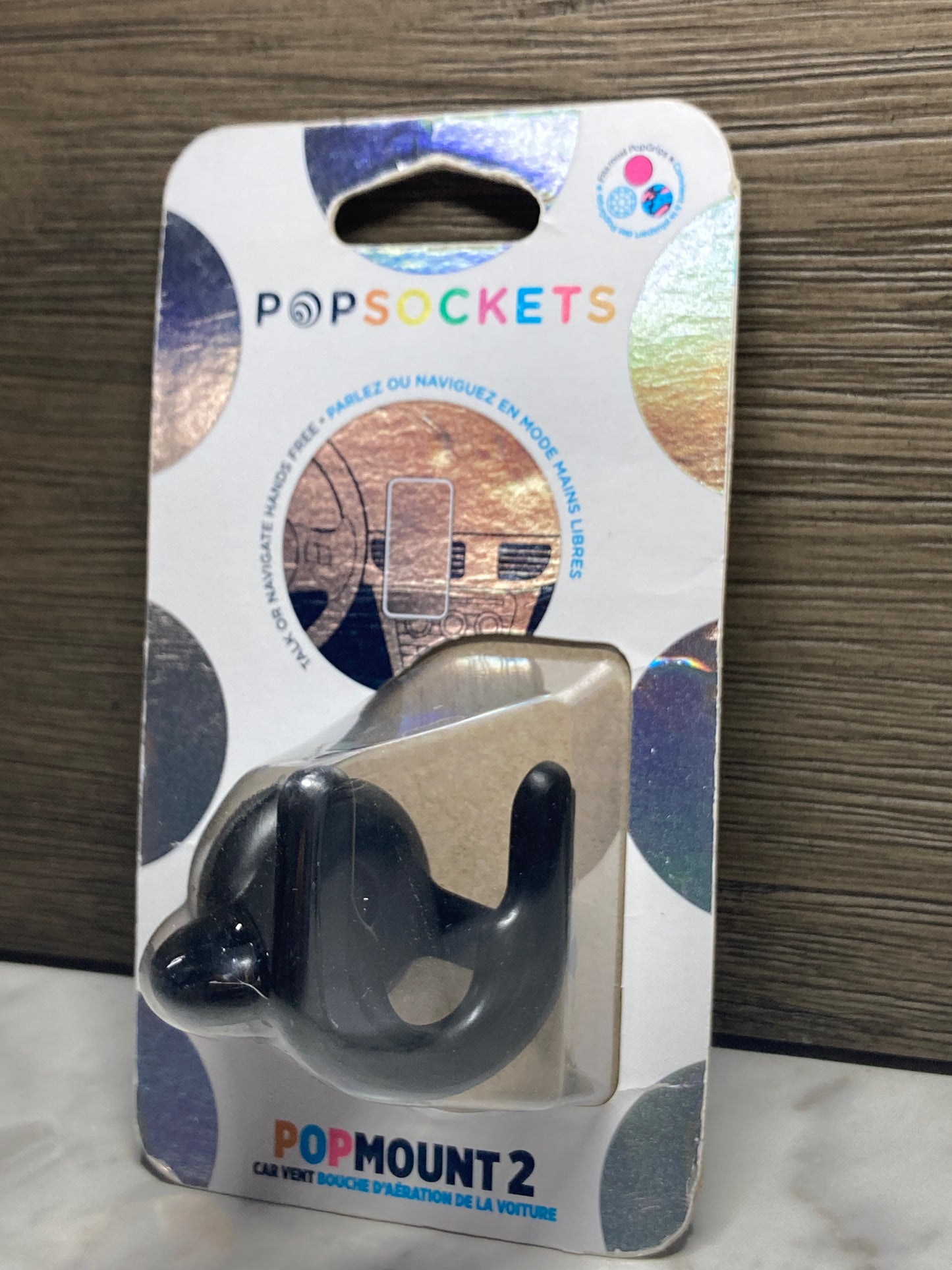 PopSockets Multi-Surface Phone Mount, Universal Phone Stand, Phone Holder Stand, Version 2 - Black