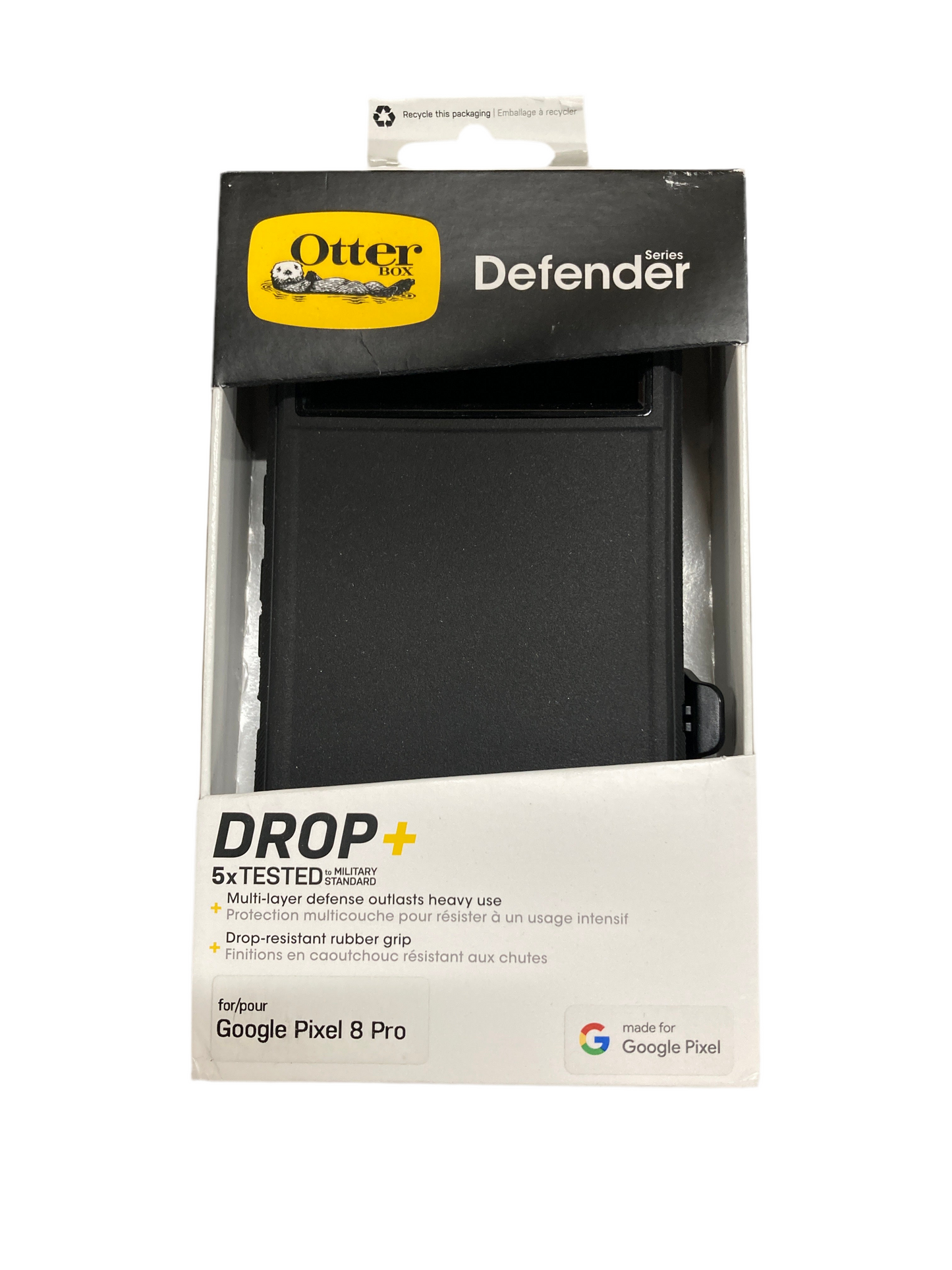 Otter - Defender drop + phone case for Google Pixel 8 Pro black
