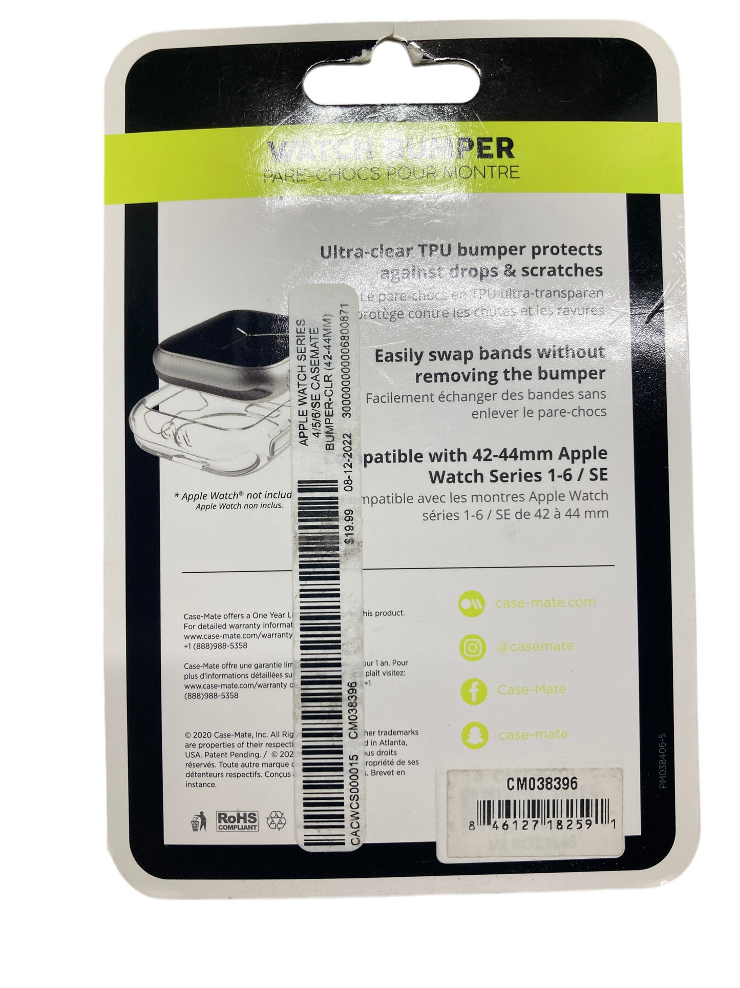 CaseMate- Touch watch Bumper for APPLE WATCH series 1-6/ SE