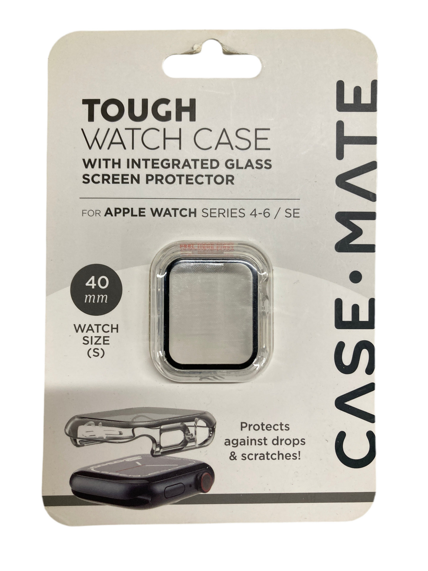 CaseMate - Tough Watch case with integrated glass screen protector for Apple Watch Series 4-6/SE
