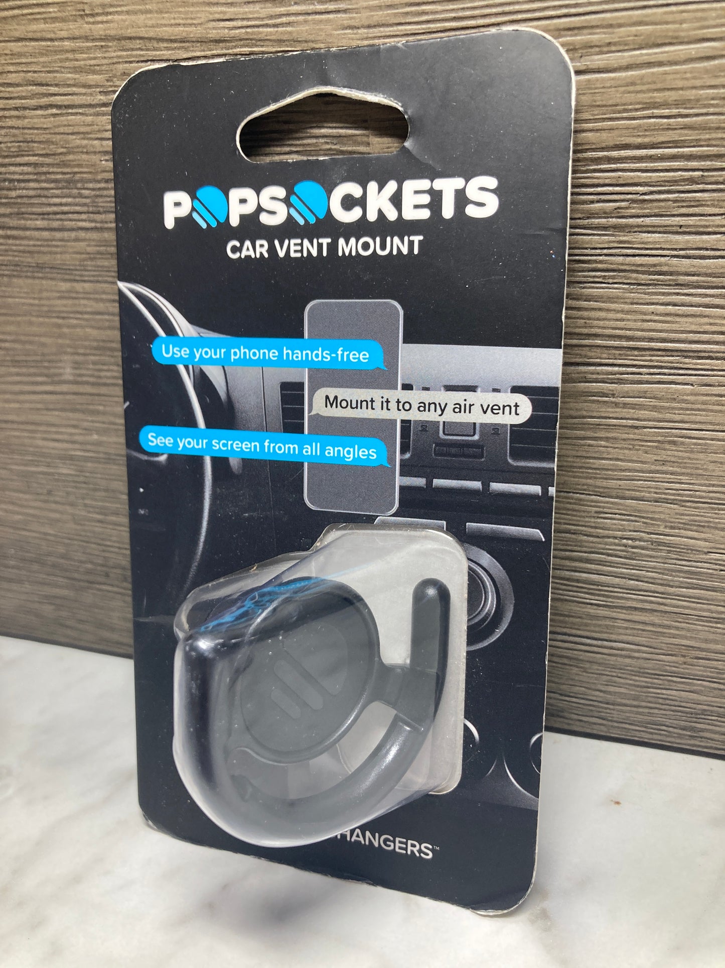 PopSockets: Collapsible Grip & Stand for Phones and Tablets - White Marble & Vent Mount
