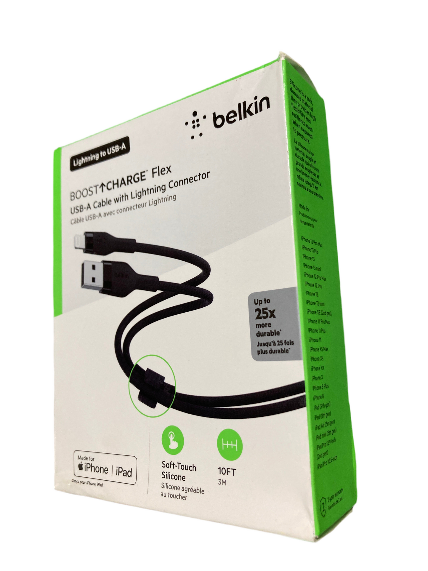 Belkin- BOOST CHARGE flex USB-A cable with 8pin connector