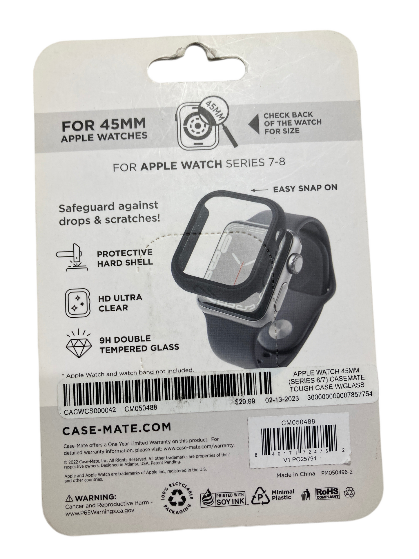 CaseMate- Touch Watch case with integrated glass screen protector for Apple Watch Series 4-6/SE and 7-8