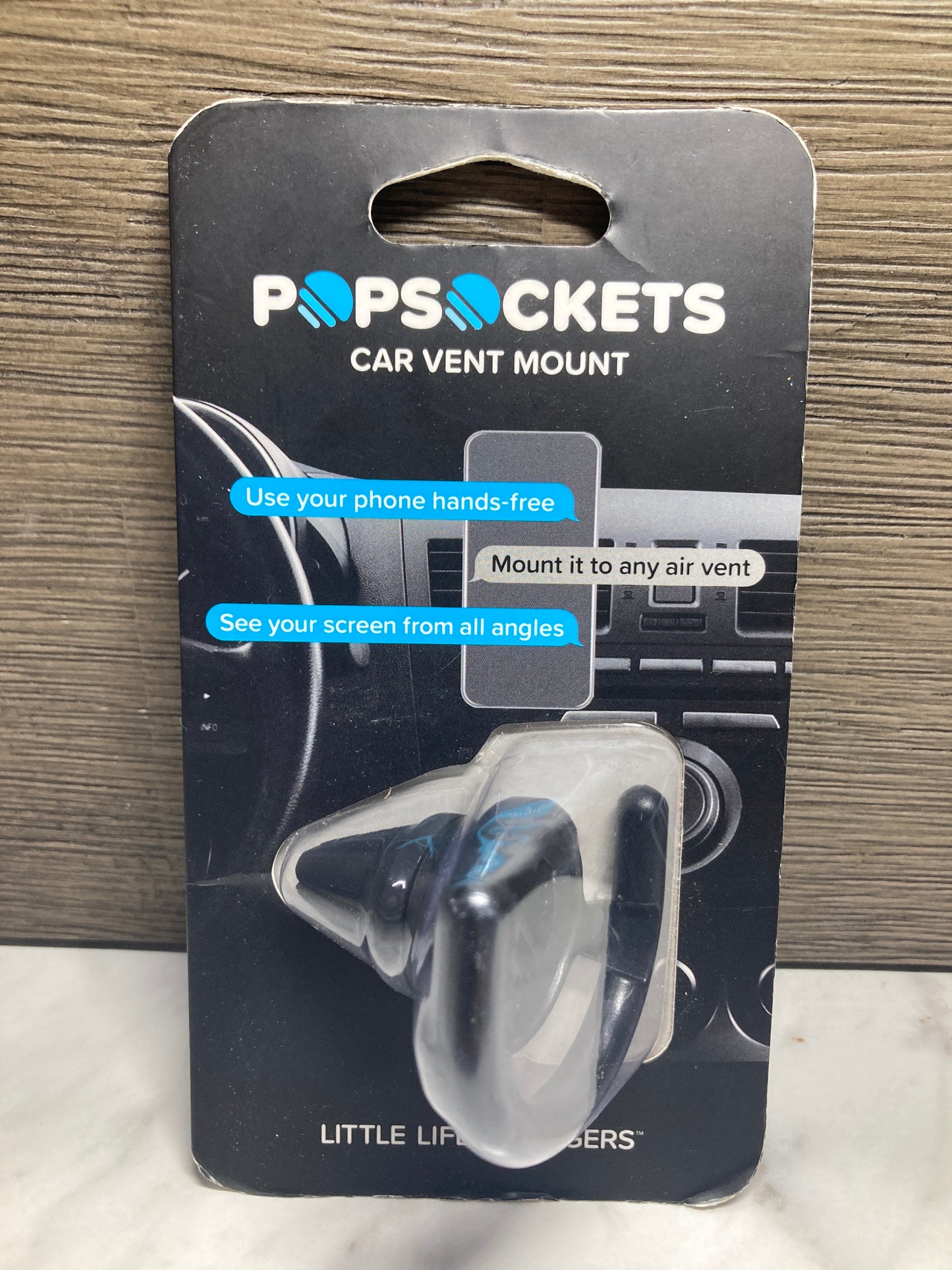 PopSockets: Collapsible Grip & Stand for Phones and Tablets - White Marble & Vent Mount