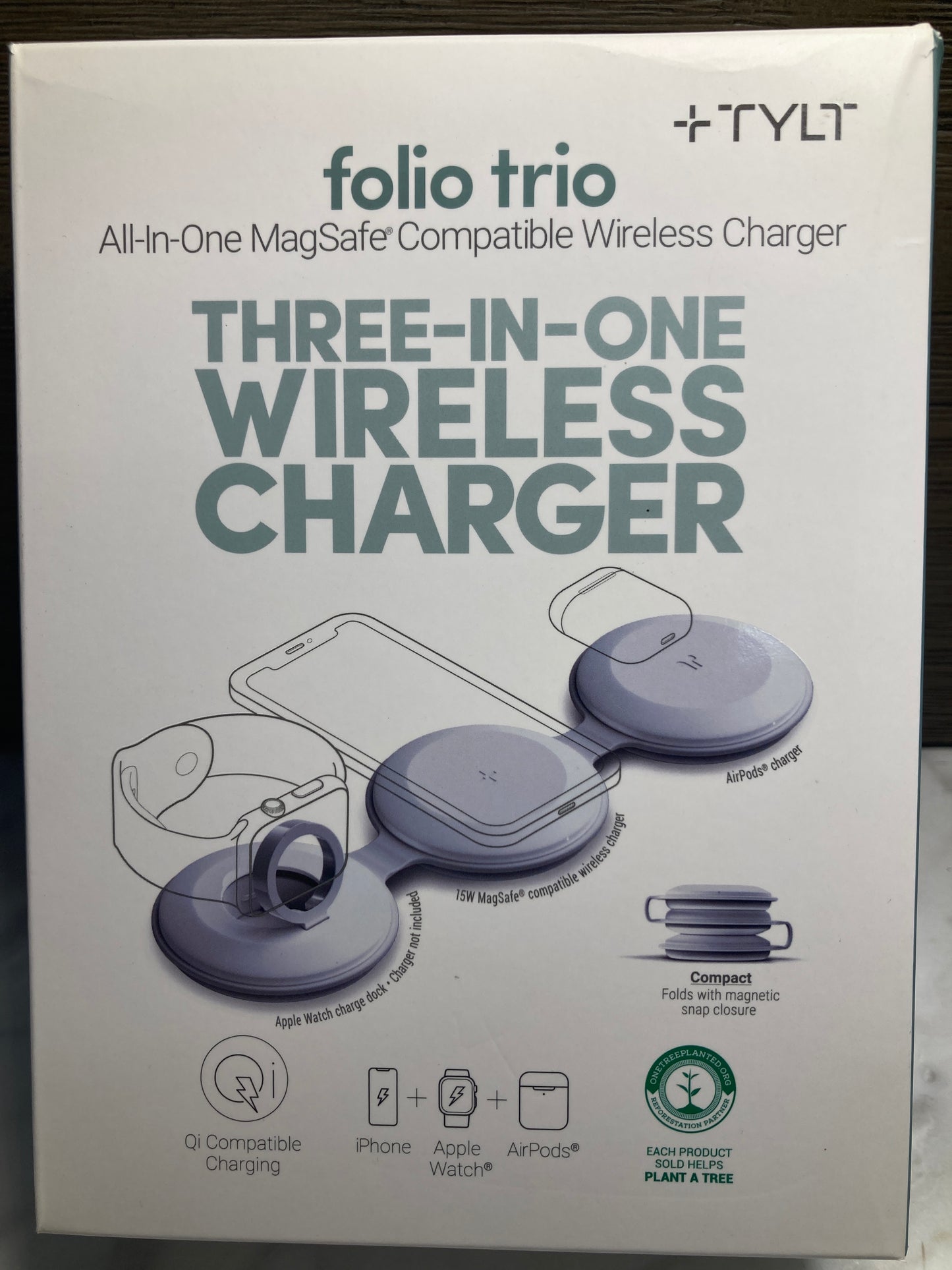TYLT Folio Trio Three-in-one
Magnetic Wireless Charger 15W
Magsafe Compatible