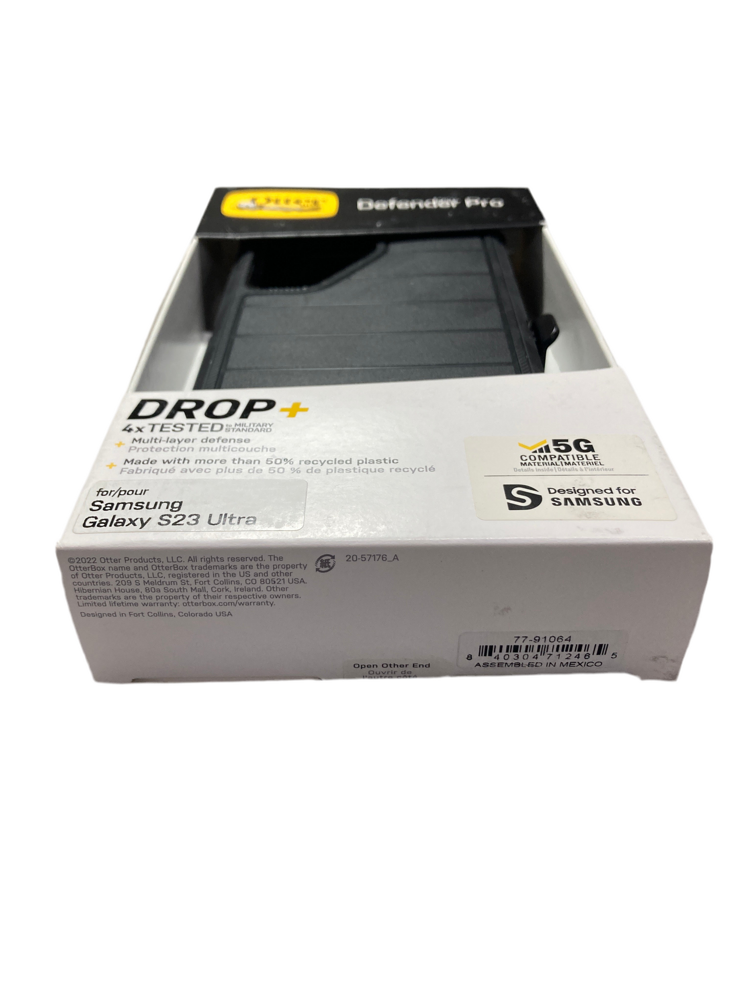 Otter - Defender Pro drop+ phone case for Samsung Galaxy S23 Ultra Black