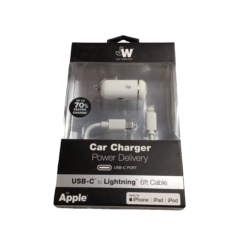 Just Wireless Car Charger Power Delivery USB-C to 8 Pin