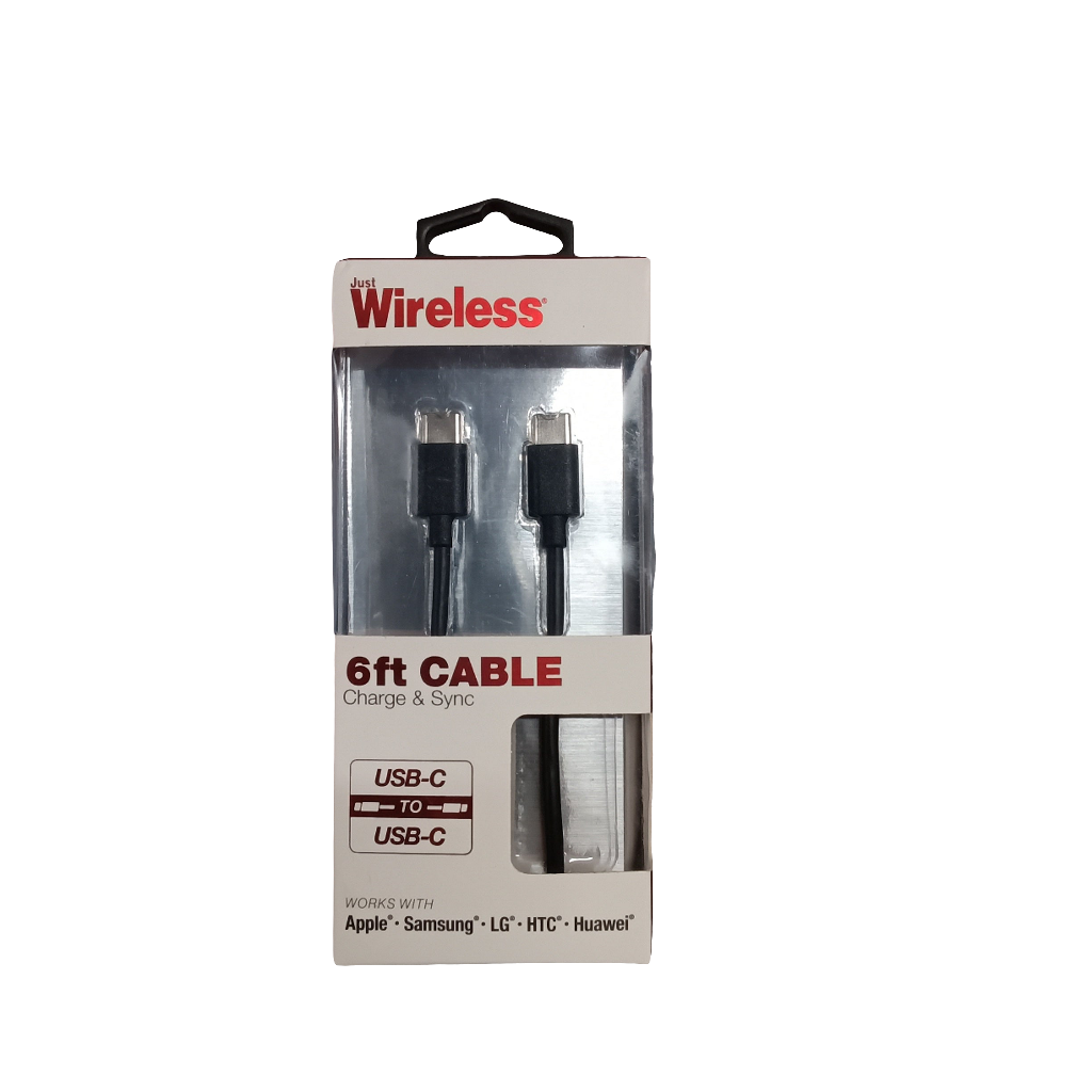 Just Wireless 6ft Cable USB-C to USB-C