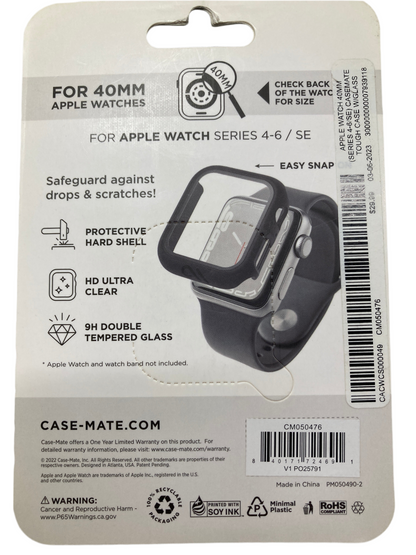 CaseMate- Touch Watch case with integrated glass screen protector for Apple Watch Series 4-6/SE and 7-8