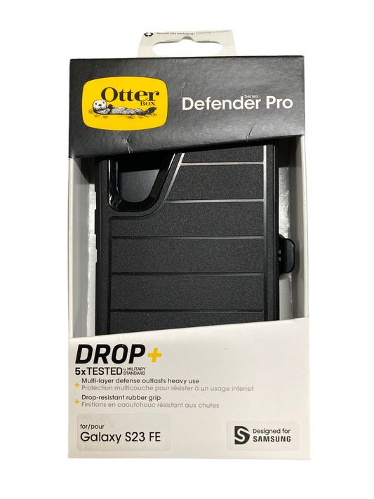 Otter - Defender Pro drop+ phone case for Galaxy S23 FE Black