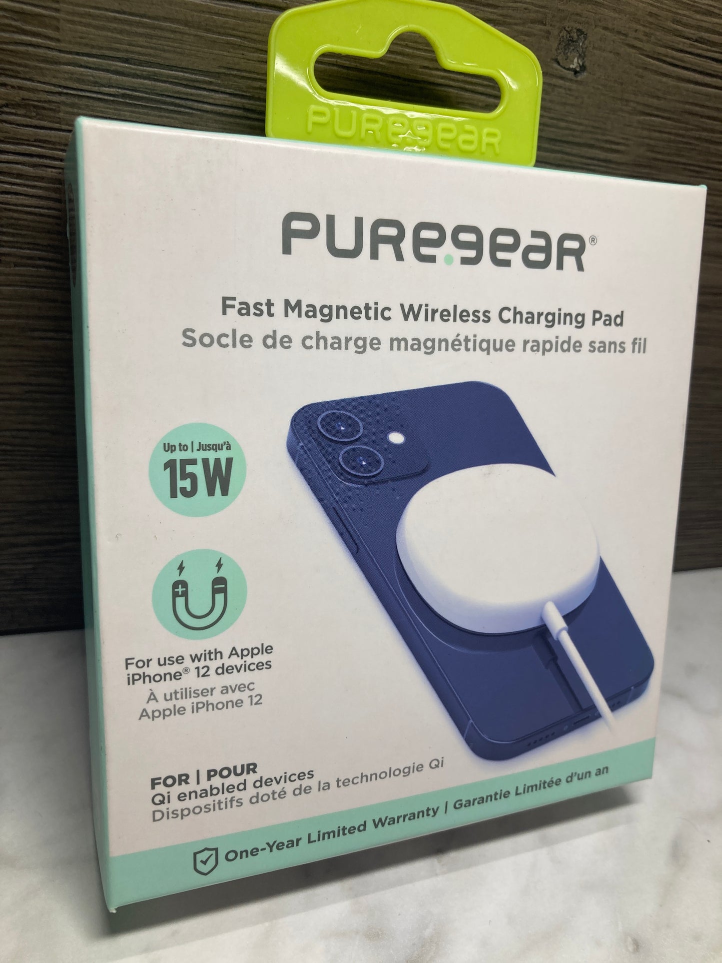 PureGear 15W Magnetic Fast Wireless Charging Pad- White