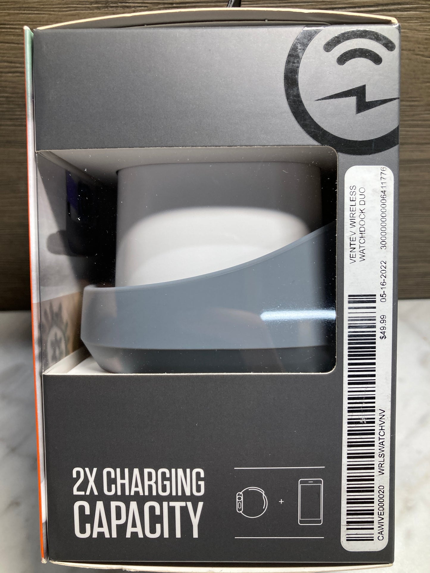 Ventev Wireless Charger Watchdock Duo | Qi 10W Fast Charger | Works with Apple, Samsung with Wireless Capability | Dual Charging Docks for iPhone and Apple Watch | Light Gray