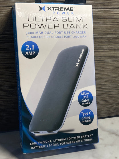 XTREME POWER- Ultra Slim Power Bank, micro USB cable included & type C cable included