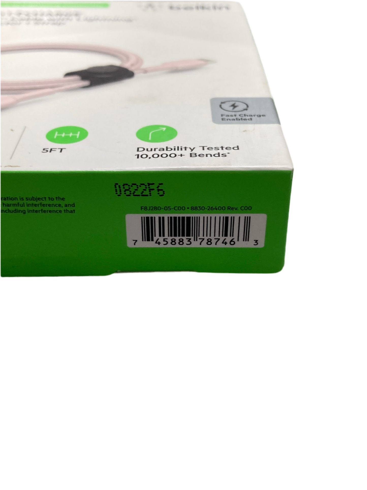 Belkin- BOOST CHARGE USB-C cable with 8Pin connector + strap Pink