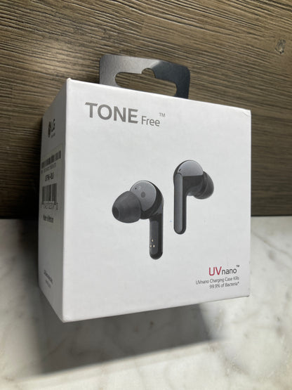 LG TONE - Wireless Bluetooth Earbuds with Meridian Sound, Dual Microphone, iPhone and Android Compatible, Wireless, Fast Charging, Black