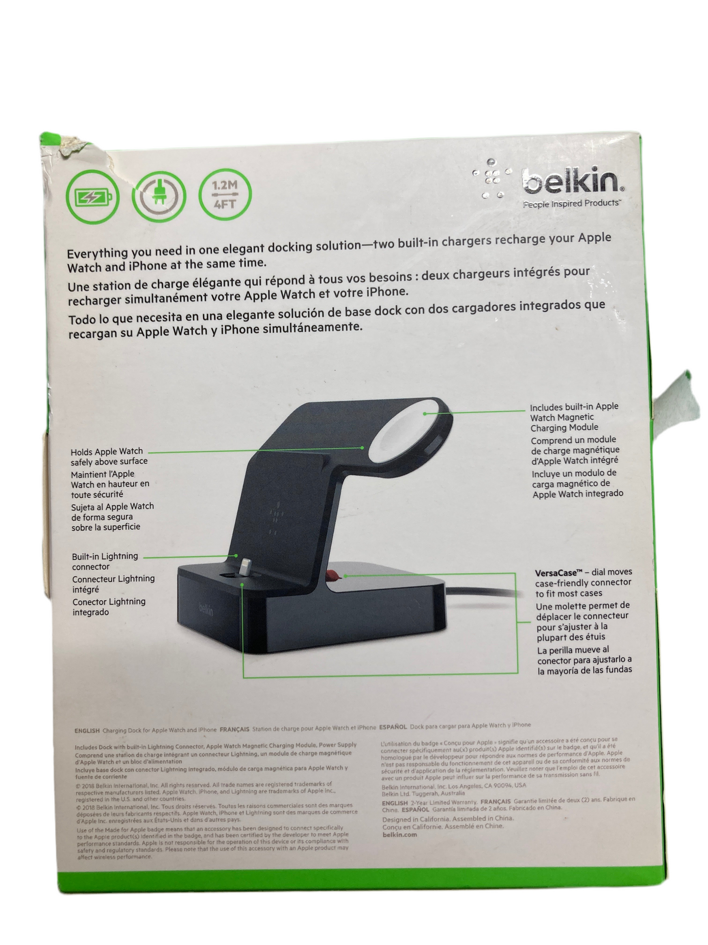 Belkin- PowerHouse Charge Dock for Apple Watch + iPhone