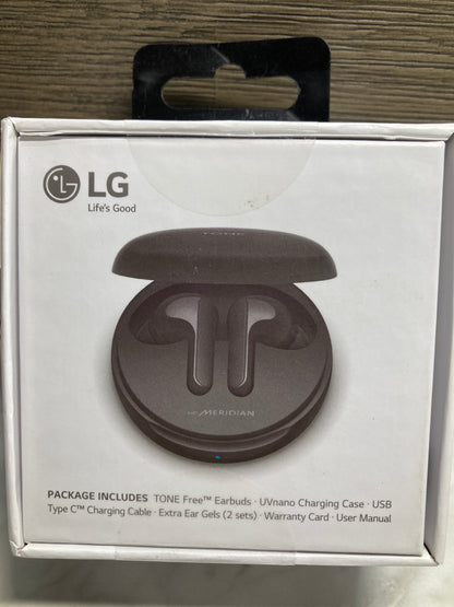 LG TONE - Wireless Bluetooth Earbuds with Meridian Sound, Dual Microphone, iPhone and Android Compatible, Wireless, Fast Charging, Black