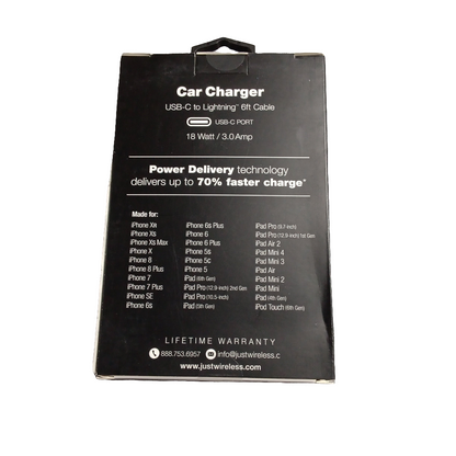 Just Wireless Car Charger Power Delivery USB-C to 8 Pin